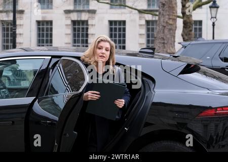 London, UK, 19th March, 2024. Leader of the House of Commons, Penny Mordaunt arrives at the Cabinet Office for the weekly minister's meeting. Credit: Eleventh Hour Photography/Alamy Live News Stock Photo