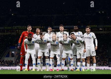 Milan, Italy. 17 March 2024. Players of SSC Napoli pose for a team photo prior to the Serie A football match between FC Internazionale and SSC Napoli. Credit: Nicolò Campo/Alamy Live News Stock Photo