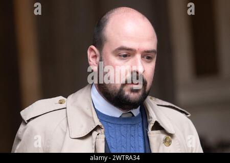 London, UK. 19 Mar 2024. Richard Holden - Conservative Party Chairman arrives for a cabinet meeting in Downing Street. Credit: Justin Ng/Alamy Live News. Stock Photo