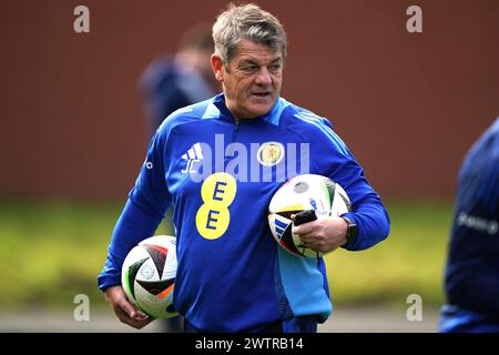 Scotland assistant coach John Carver (centre) during a training session ...