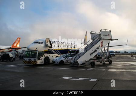 Ryanair plane at Bristol airport Stock Photo