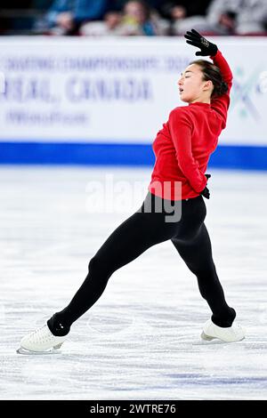 Kaori SAKAMOTO (JPN), during Women Practice, at the ISU World Figure Skating Championships 2024, at Bell Centre, on March 18, 2024 in Montreal, Canada. Credit: Raniero Corbelletti/AFLO/Alamy Live News Stock Photo