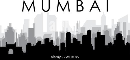 Cityscape skyline panorama of MUMBAI, INDIA Stock Vector