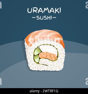 Uramaki Sushi Roll Stock Vector
