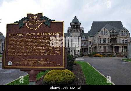 The Ohio State Reformatory in Mansfield, a former prison, is now a tourist attraction and filming location for movies like The Shawshank Redemption. Stock Photo