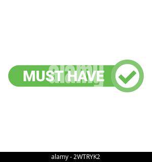 green vector must have label on white background Stock Vector