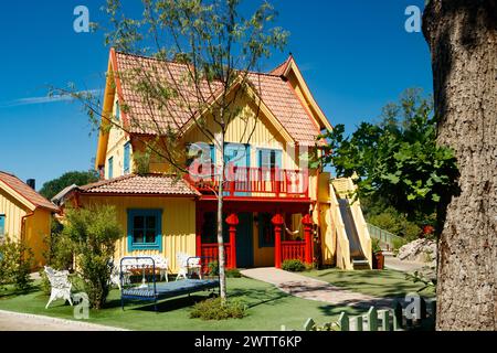 VIMMERBY, SWEDEN - 14 June 2023: Theme park Astrid Lindgren's World, Pippi Longstocking's house Villa Villekulla. Stock Photo