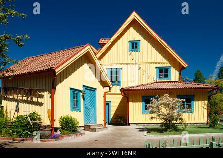 VIMMERBY, SWEDEN - 14 June 2023: Theme park Astrid Lindgren's World, Pippi Longstocking's house Villa Villekulla. Stock Photo