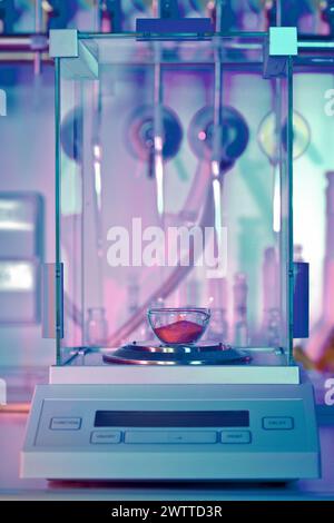 Laboratory precision scales in a scientific research setting Stock Photo