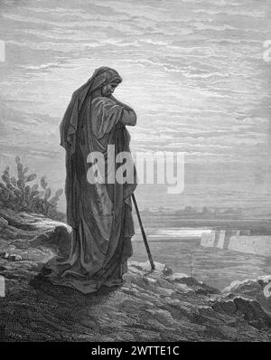 The Prophet Amos, Old Testament, Bible, the Gspel according to , historical ilustration 1886 Stock Photo