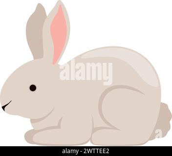 Bunny animal. Cute white rabbit pet cartoon icon Stock Vector