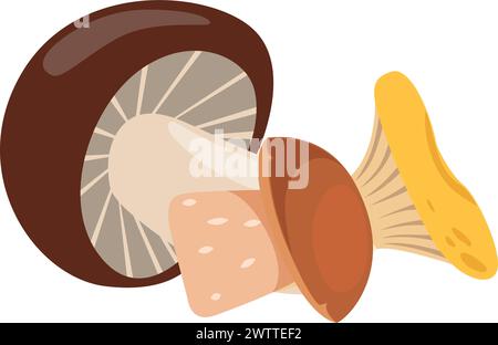 Musrooms icon. Autumn forest harvest. Cooking ingredient Stock Vector