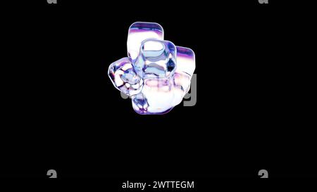 Phantasmal Cluster: Iridescent Forms Against the Void Stock Photo