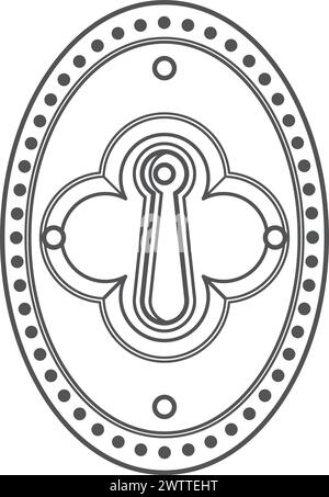 Elegant retro keyhole. Door closed lock icon Stock Vector
