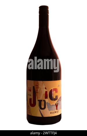 Peter Juicy Gajewski magnum bottle of Juicy Shiraz red wine isolated on white background product of Australia, Australian - Juicy's Shiraz 2022 Stock Photo