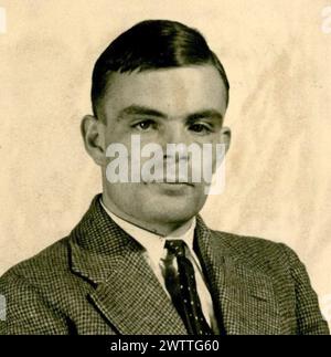 ALAN TURING (1912-1954) English mathematician and cryptanalyst in 1936 on his registration form for Princeton University. Stock Photo
