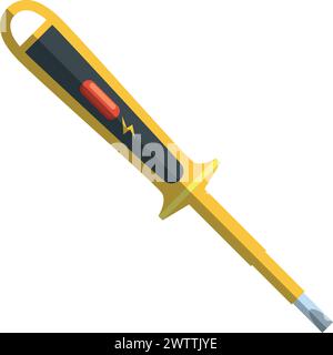 Electric power tester. Cartoon voltage measure tool Stock Vector