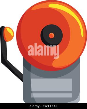 Fire alarm icon. Cartoon emergency protection tool Stock Vector