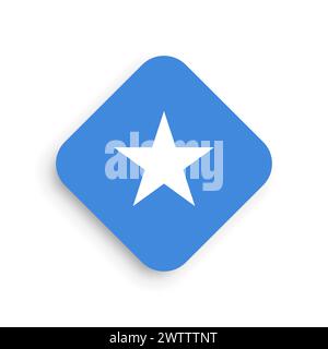 Somalia flag - rhombus shape icon with dropped shadow isolated on white background Stock Vector