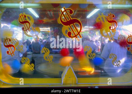 Carnival gambling game at a midway fairground Stock Photo