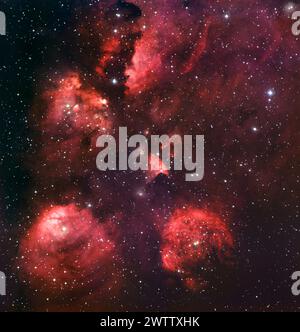 Starry nebula glowing in deep space Stock Photo