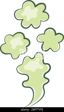Green smog cloud. Toxic air comic effect Stock Vector