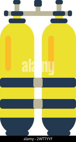 Air tank color icon. Scuba diving equipment Stock Vector