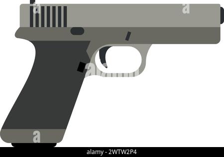 Handgun pistol icon. Firearm weapon. Crime gun Stock Vector