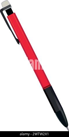 Mechanical pencil cartoon icon. Plastic clutch tool Stock Vector