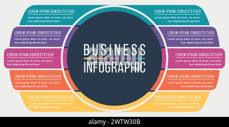 Infographics 5 Options comparison design template Stock Vector