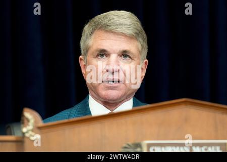 Washington, District Of Columbia, USA. 19th Mar, 2024. U.S. Representative MICHAEL MCCAUL (R-TX) speaking at a hearing of the House Foreign Affairs Committee at the U.S. Capitol. (Credit Image: © Michael Brochstein/ZUMA Press Wire) EDITORIAL USAGE ONLY! Not for Commercial USAGE! Stock Photo