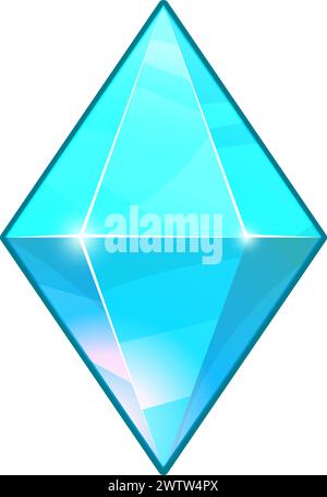 Blue precious rhombus. Shiny jewel. Luxury gemstone Stock Vector