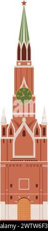 Moscow tower. Russian architecture. Travel landmark icon Stock Vector