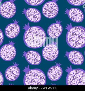 Summer fruit seamless pomegranate pattern for wrapping paper and fabrics and linens and kids clothes print and festive packaging and fashion textiles Stock Photo