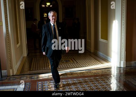 Washington, USA. 19th Mar, 2024. Senator Mike Crapo (R-ID) walks through the U.S Capitol, in Washington, DC, on Tuesday, March 19, 2024. (Graeme Sloan/Sipa USA) Credit: Sipa USA/Alamy Live News Stock Photo