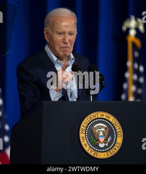 Las Vegas, Nevada, USA. 19th Mar, 2024. President JOE BIDEN offers remarks on his administration's efforts to lower housing costs and increase housing supply for American families.(Credit Image: © Brian Cahn/ZUMA Press Wire) EDITORIAL USAGE ONLY! Not for Commercial USAGE! Stock Photo