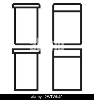 Set of trash bin icons. Waste container symbols. Garbage disposal sign. Vector illustration. EPS 10. Stock Vector