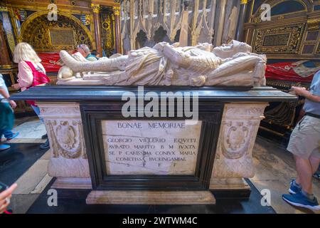Sir George Villiers and Mary, Countess of Buckingham tomb at Chapel of St Nicholas in Westminster Abbey in city of Westminster in London, UK. Stock Photo