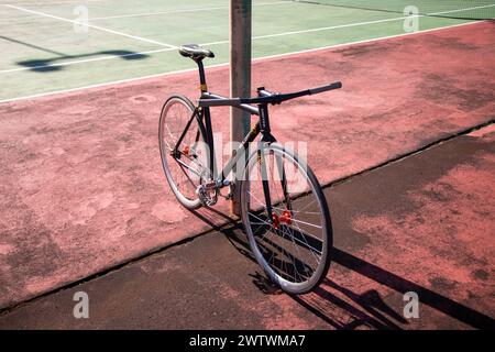 Fixed Gear on Court its Subculture Sport Lifestyle Stock Photo