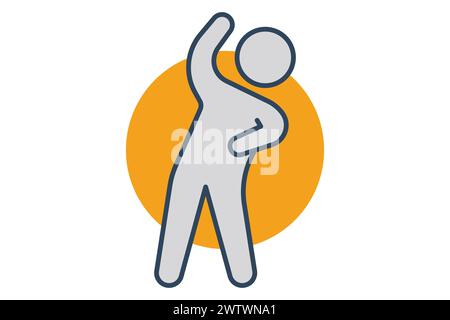 body tilts icon. body movements in gymnastics. icon related to sport, gym. flat line icon style. element illustration. Stock Vector
