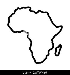 vector africa outline map on white background Stock Vector