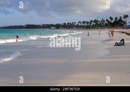 Tourist Enjoying a Beach in Punta Cana, Dominican Republic Stock Photo