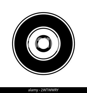 black vector CD icon on white background Stock Vector