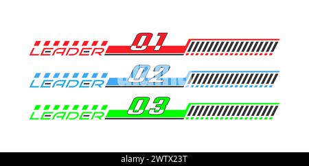 A set of colored stickers, patches or banners for tuning, clothing, prints and thematic design Stock Vector