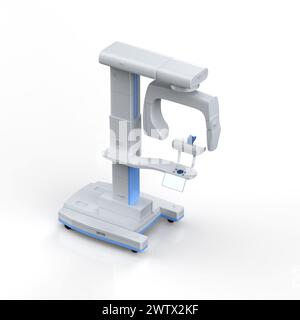 3d rendering x-ray scanner machine for dental treatment on white background Stock Photo