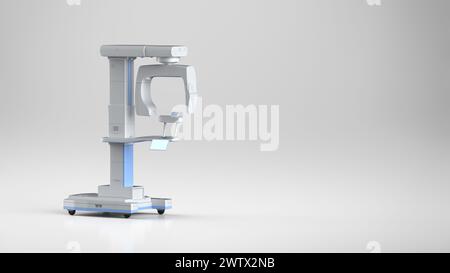 3d rendering x-ray scanner machine for dental treatment with space Stock Photo