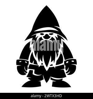 black vector dwarf icon on white background Stock Vector
