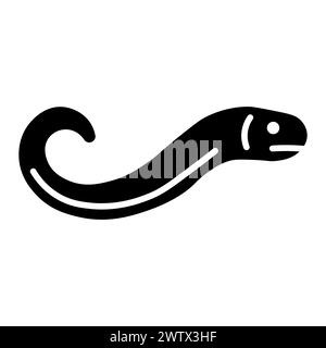 black vector eel icon on white background Stock Vector