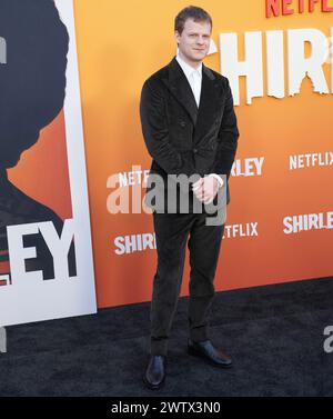 Lucas Hedges arrives at the premiere of "Shirley" on Tuesday, March 19