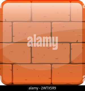 Cartoon brick wall square ui element template Stock Vector